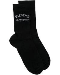 Iceberg - Intarsia Knit-Logo Socks - Lyst