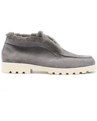 Santoni - Fur-Trim Suede Desert Boots - Lyst