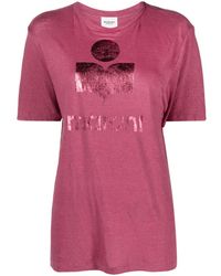 Isabel Marant - Zewel Logo-print Linen T-shirt - Lyst