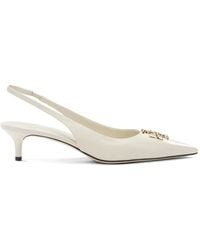 Tory Burch - Appliqued Leather Heeled Pumps - Lyst