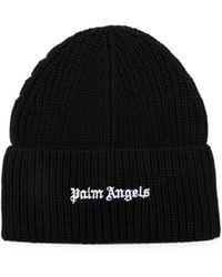 Palm Angels - Logo-Embroidered Ribbed-Knit Beanie - Lyst