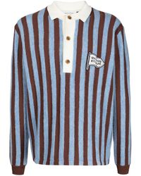 Maison Kitsuné - Logo-appliqué Striped Polo Shirt - Lyst