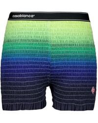 CASABLANCA - Gradient-Design Shirred-Texture Shorts - Lyst