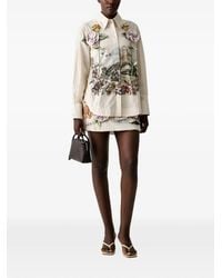 FARM Rio - Graphic-Print Floral-Appliqué Mini Skirt - Lyst