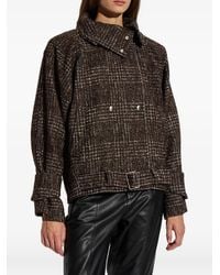 IRO - Check-Pattern Belted Jacket - Lyst