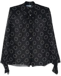 Prada - Graphic-Print Semi-Sheer Shirt - Lyst