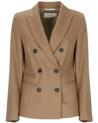 Peserico - Double-Breasted Virgin Wool Jacket - Lyst