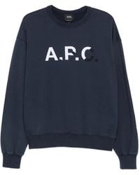 A.P.C. - Logo-Print Sweatshirt - Lyst