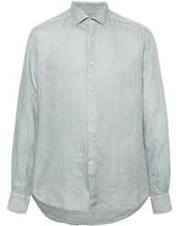 Dell'Oglio - Spread-collar Linen Shirt - Lyst