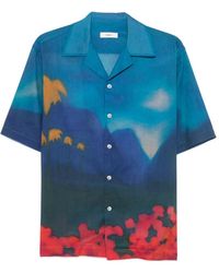 Commas - Midnight Horizon Camp-Collar Shirt - Lyst