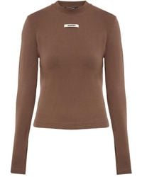Jacquemus - T-Shirt Met Lange Mouwen En Logo Label - Lyst