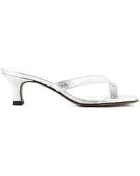 Toral Shoes - Rocio Croc-Effect Leather Heeled Sandals - Lyst