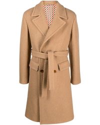 Etro - Double-breasted Belted Coat - Lyst