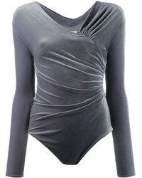 Alexandre Vauthier Bodysuit Met Ruche Detail - Grijs