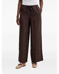 Benetton - Pantalon Ample En Lin À Lien De Resserrage - Lyst