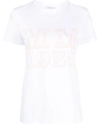 Max Mara - Logo-Print Short-Sleeve Cotton T-Shirt - Lyst