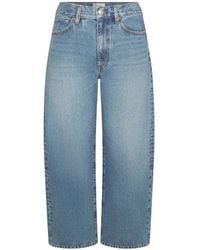 FRAME - The Bow Crop Wide Leg Jeans - Lyst