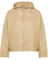 Yves Salomon - Leren Jack Met Capuchon - Lyst