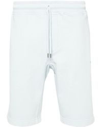 C.P. Company - Logo-embroidered Cotton Fleece Shorts - Lyst