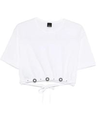 Pinko - Eyelet Drawstring T-Shirt - Lyst