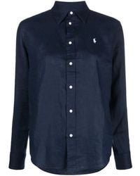 Polo Ralph Lauren - Logo-Embroidered Linen Shirt - Lyst