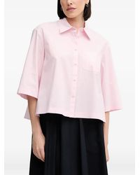 Sisley - Pleated-Back Short-Sleeve Shirt - Lyst