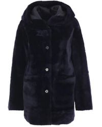 Arma - Veste En Peau Lainée À Capuche - Lyst