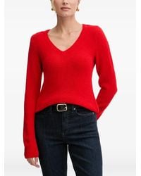 Morgan - V-Neck Pointelle-Knit Sweater - Lyst