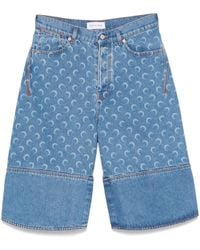Marine Serre - Moon Denim Bermuda Shorts - Lyst