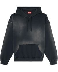 DIESEL - Hoodie En Coton À Bords Francs - Lyst