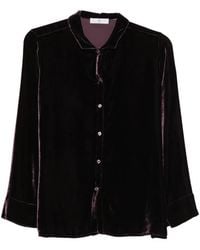 Whyci - Velvet Long-Sleeve Shirt - Lyst