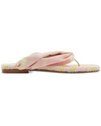 Burberry - Check Open-toe Flat Sandals - Lyst