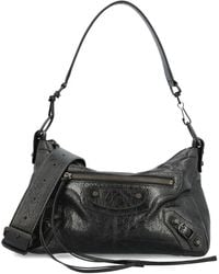 Balenciaga - Petit Sac Porté Épaule Le City Moto En Cuir - Lyst