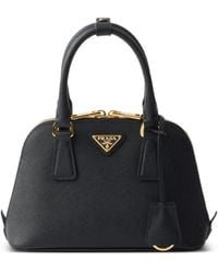 Prada - Promenade Saffiano-Leather Mini Bag - Lyst