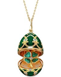 Faberge - 18kt Yellow Gold Heritage Diamond Surprise Locket Necklace - Lyst