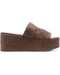 Casadei - Interwoven Platform Wedge Sandals - Lyst