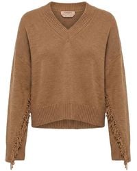 Twinset - Pull Frangé À Col V - Lyst