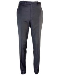 Incotex - Twill Broek Met Platte Voorkant - Lyst