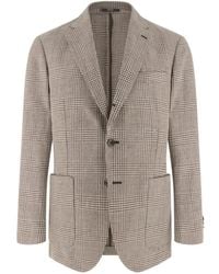 BOGGI - Prince Of Wales Check Linen And Wool Jacket - Lyst