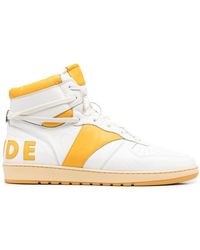 Rhude - Logo Patch High-top Sneakers - Lyst