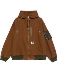 Sacai - Zip-Up Hooded Bomber Jacket - Lyst