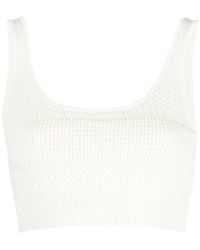FRAME - Crochet-Knit Cropped Top - Lyst