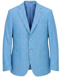 Isaia - Check-Pattern Notched-Lapel Jacket - Lyst