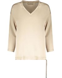 Herno - Overhemden ,Blouse Met Lange Mouwen V-Hals - Lyst