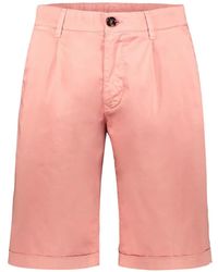Moorer - Pleat-Detail Turn-Up Shorts - Lyst