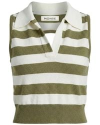 Monse - Polo-Collar Striped Top - Lyst