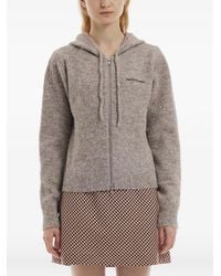 Rest&Recreation - Hairy-Knit Zip-Up Hoodie - Lyst