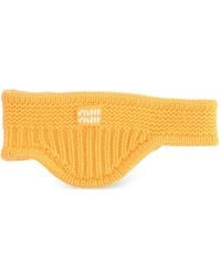 Miu Miu - Wool And Cashmere Headband With Ear Flaps - Lyst
