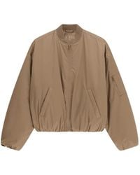 Guess - Ribbed-Trim Zipped Bomber Jacket - Lyst