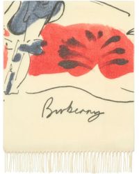 Burberry - Equestrian Knight Design Fringed Scarf - Lyst
